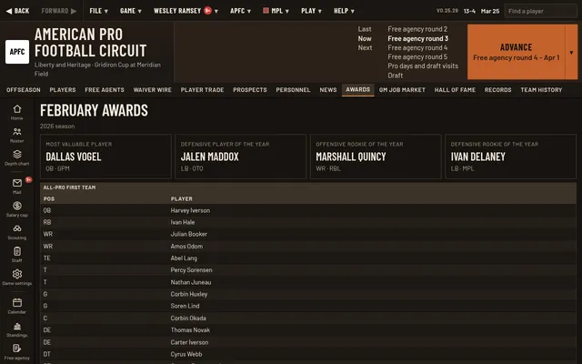 League awards